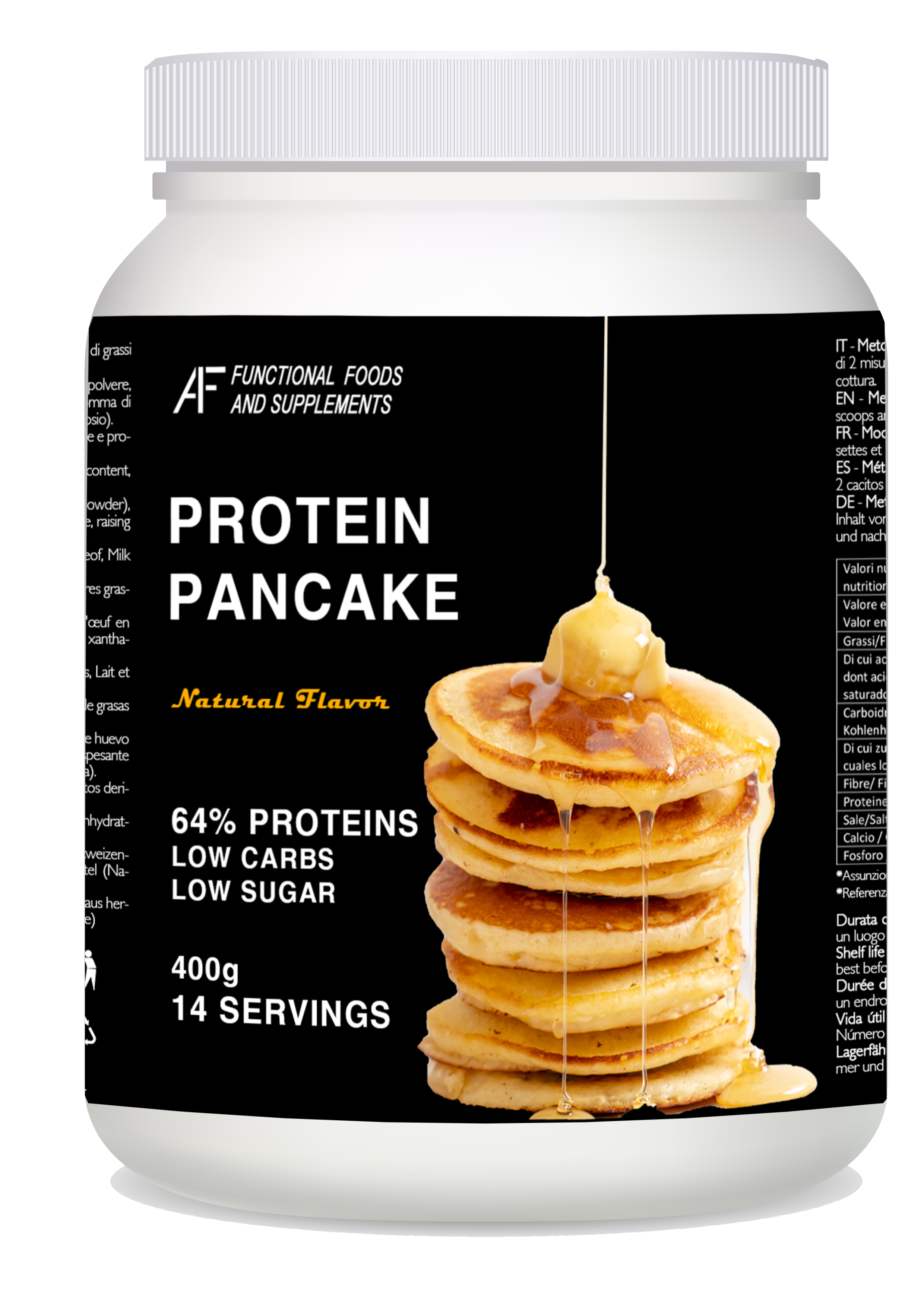 PANCAKE PROTEICI Line@diet | 7 NATURE | comode monoporzioni | OLTRE il 60%  di PROTEINE | preparato proteico per pancake e crêpes (Nature, 7 Pancake)